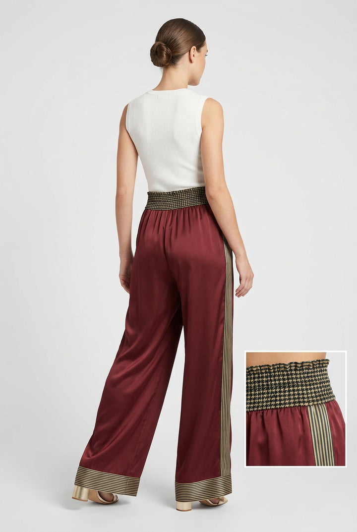 SATIN STRIPE DETAIL PANTS