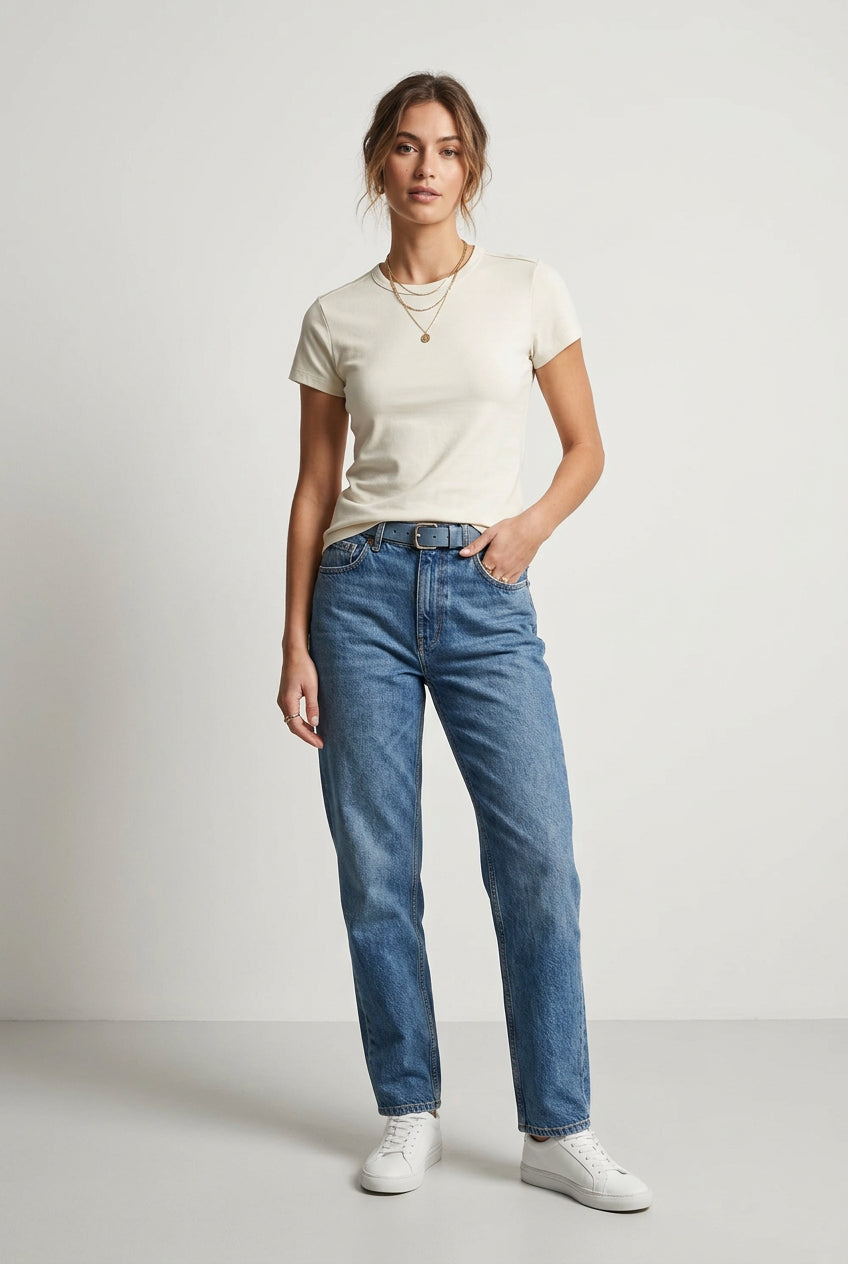 LYOCELL COTTON BASIC SHORT SLEEVE TEE