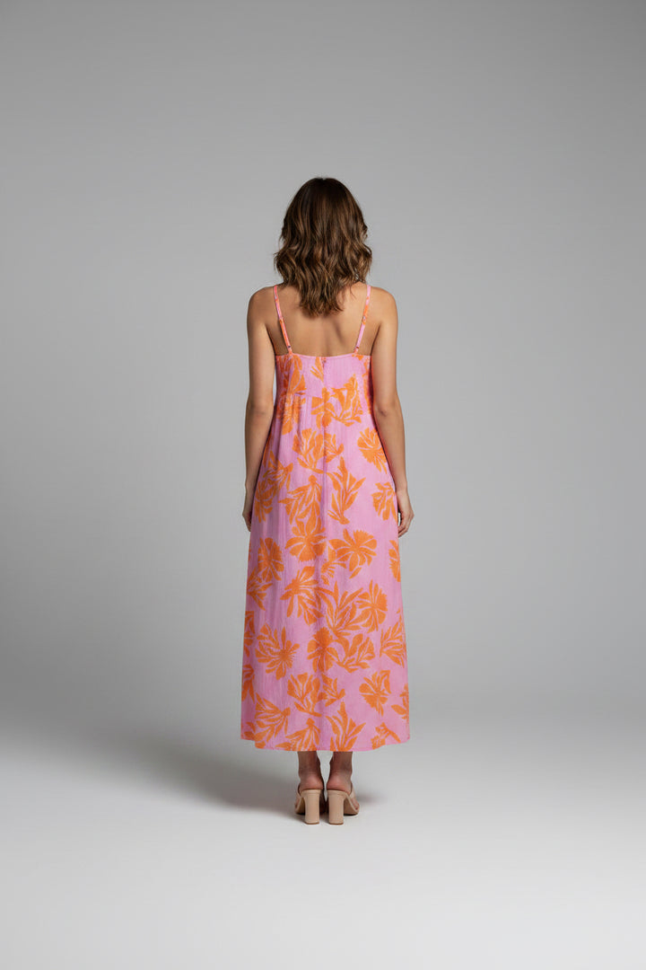THIN STRAP FLORAL PATTERN DRESS