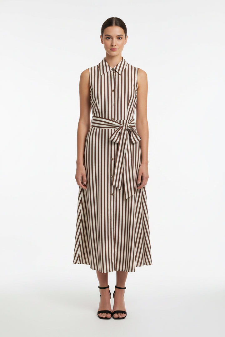 BUTTON-FRONT SLEEVELESS MAXI DRES