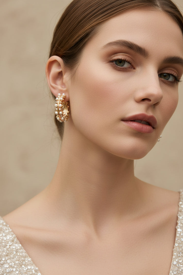 Double Sided Pearl Hoop