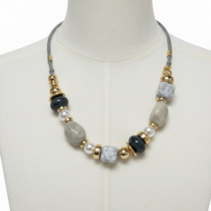 NUGGET BEAD CORD NECKLACE