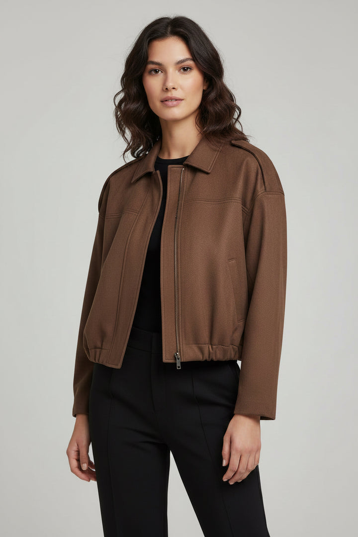 SUEDE ZIP UP JACKET