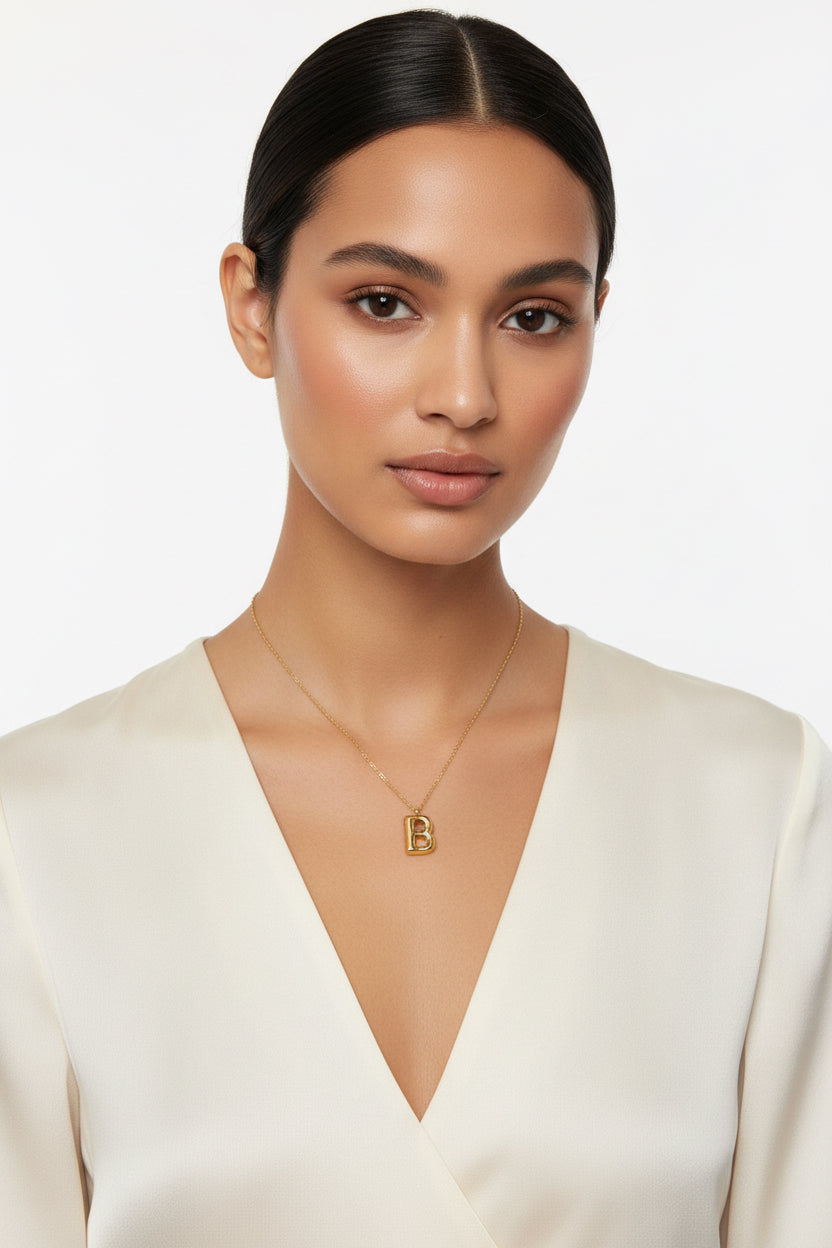 Bubble Initial Necklace