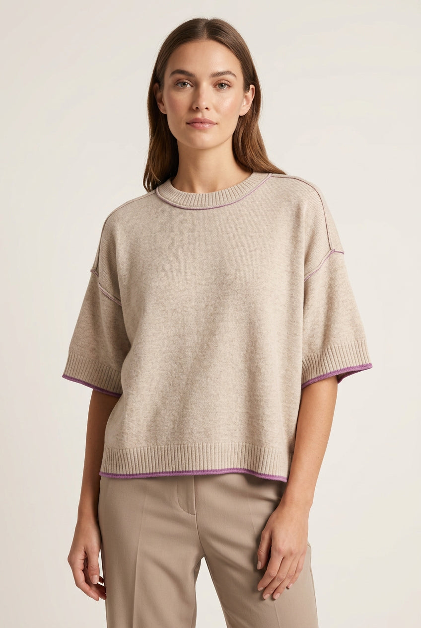 CONTRAST EDGE SWEATER