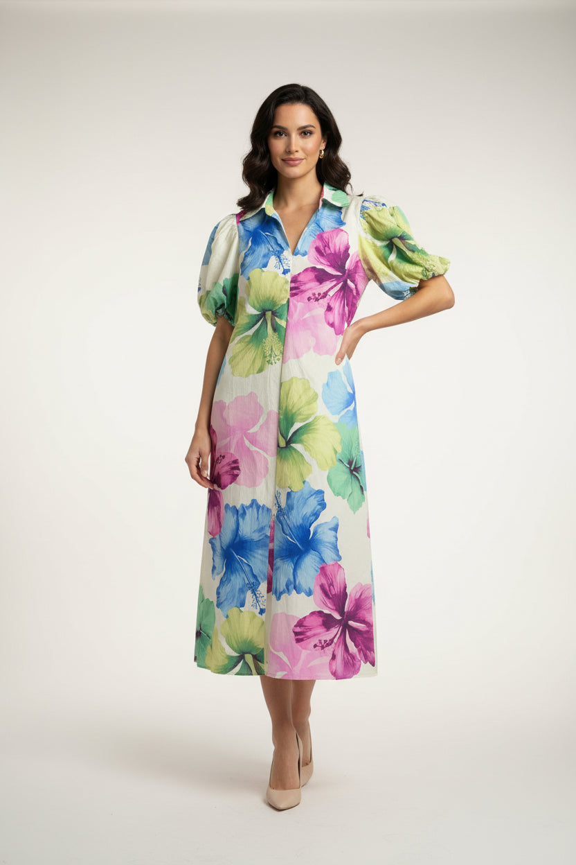 midi collar dress women COLLAR V-NECK BUTTON DOWN MIDI DRESS – Copper Penny Savannah