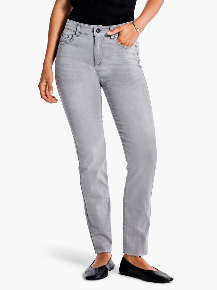 Mid Rise Straight Ankle Jeans