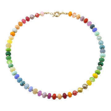 Multi and Crystal Beaded 17" Necklace