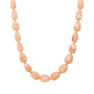 Oval Acrylic Natural Beaded 16"-18" Necklace