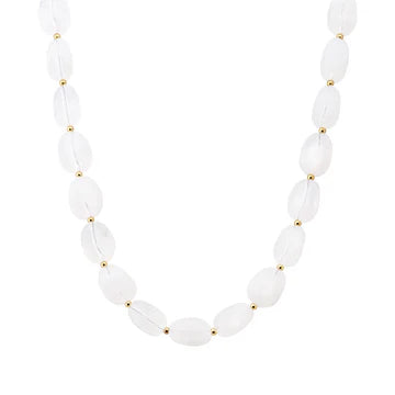 Oval Acrylic Natural Beaded 16"-18" Necklace
