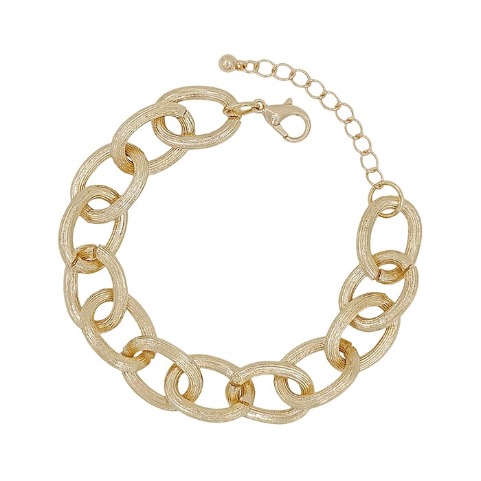 Gold Textured Chain Bracelet