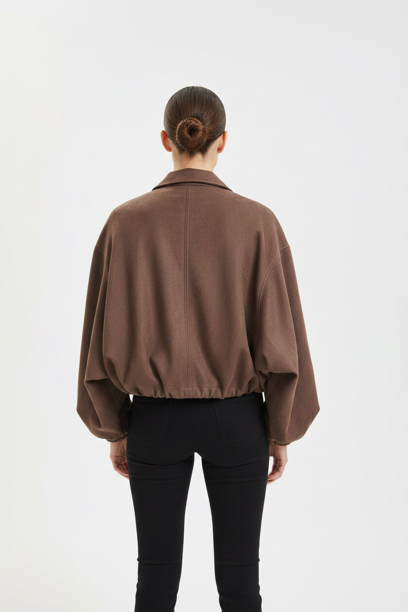 SUEDE ZIP UP JACKET