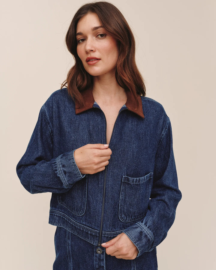 CROP ZIP UP BARN JACKET