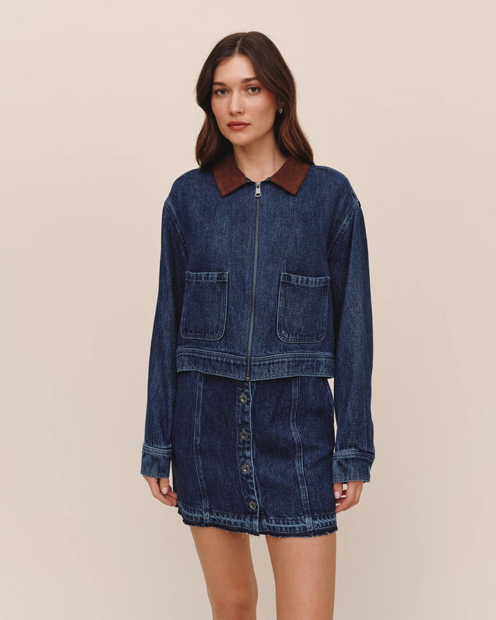 CROP ZIP UP BARN JACKET