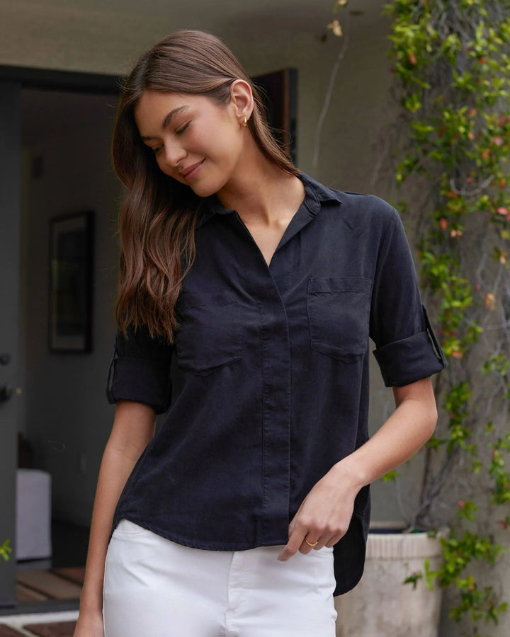 Split Back Button Down