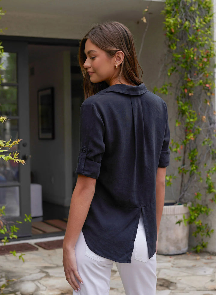 Split Back Button Down