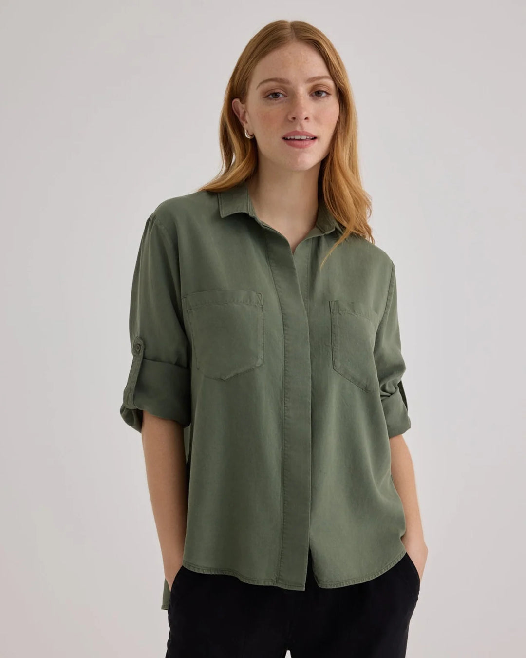 Split Back Button Down