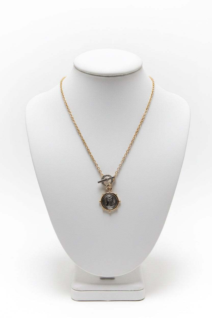 TWO TONED COIN NECKLACE