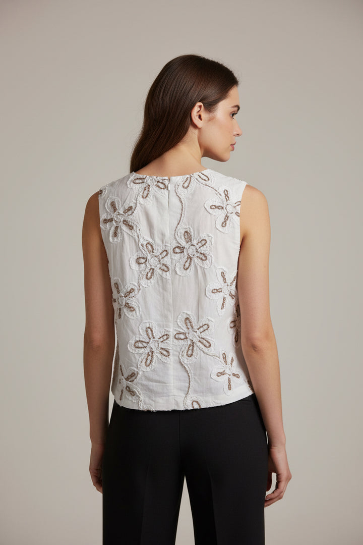 ALL OVER FLOWER EMB TANK TOP