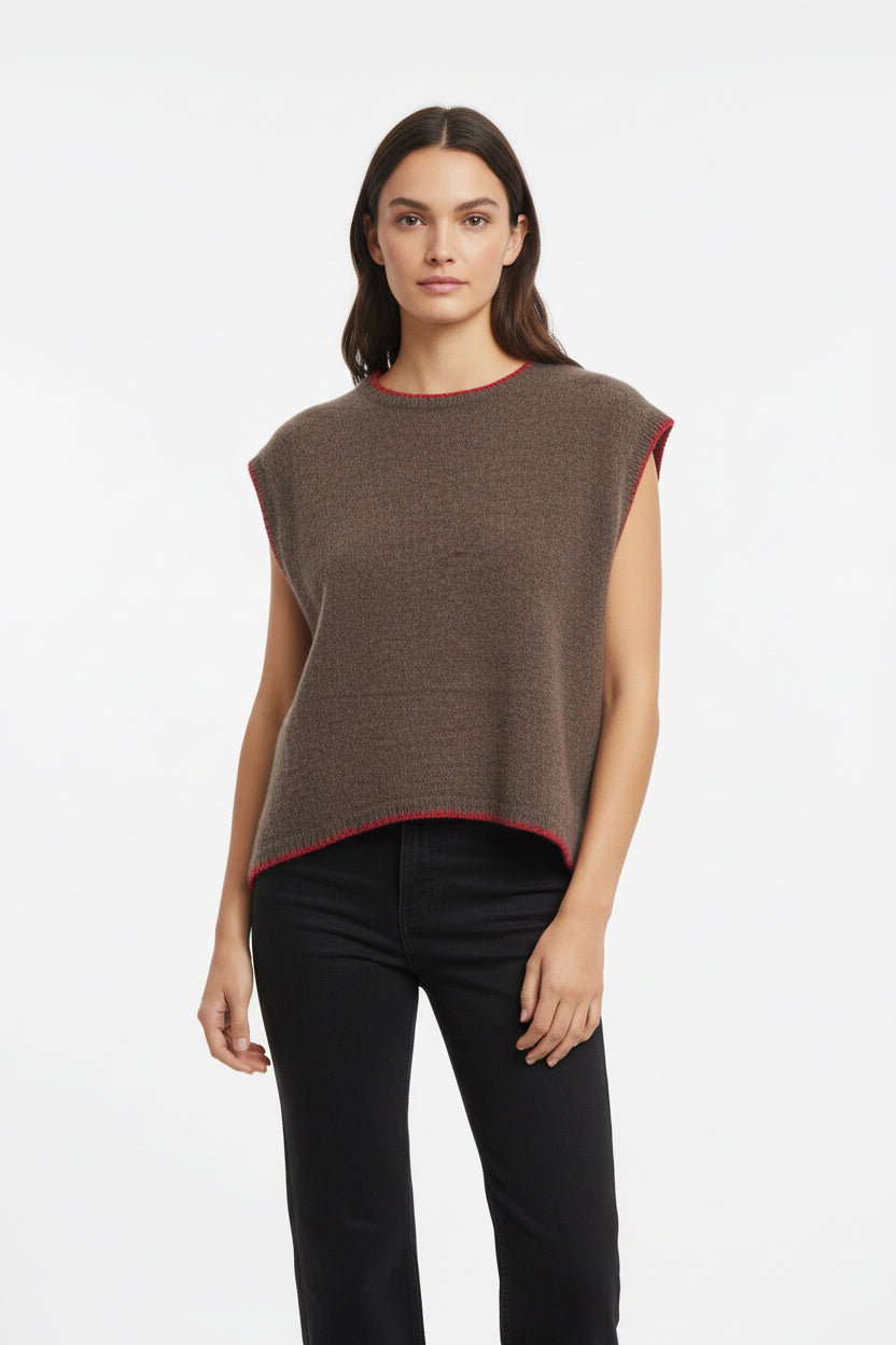 CAP SLEEVE SWEATER VEST