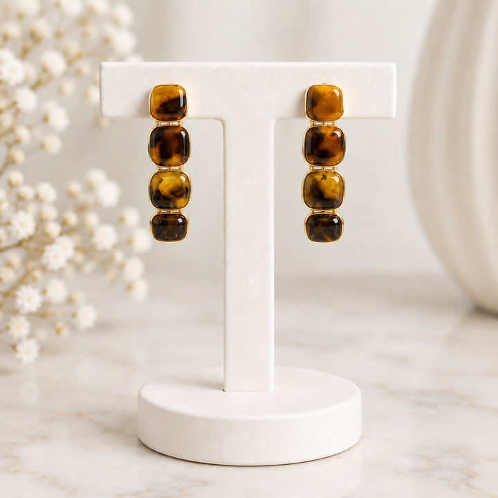 ACETATE TORT BOLD HOOP EARRINGS