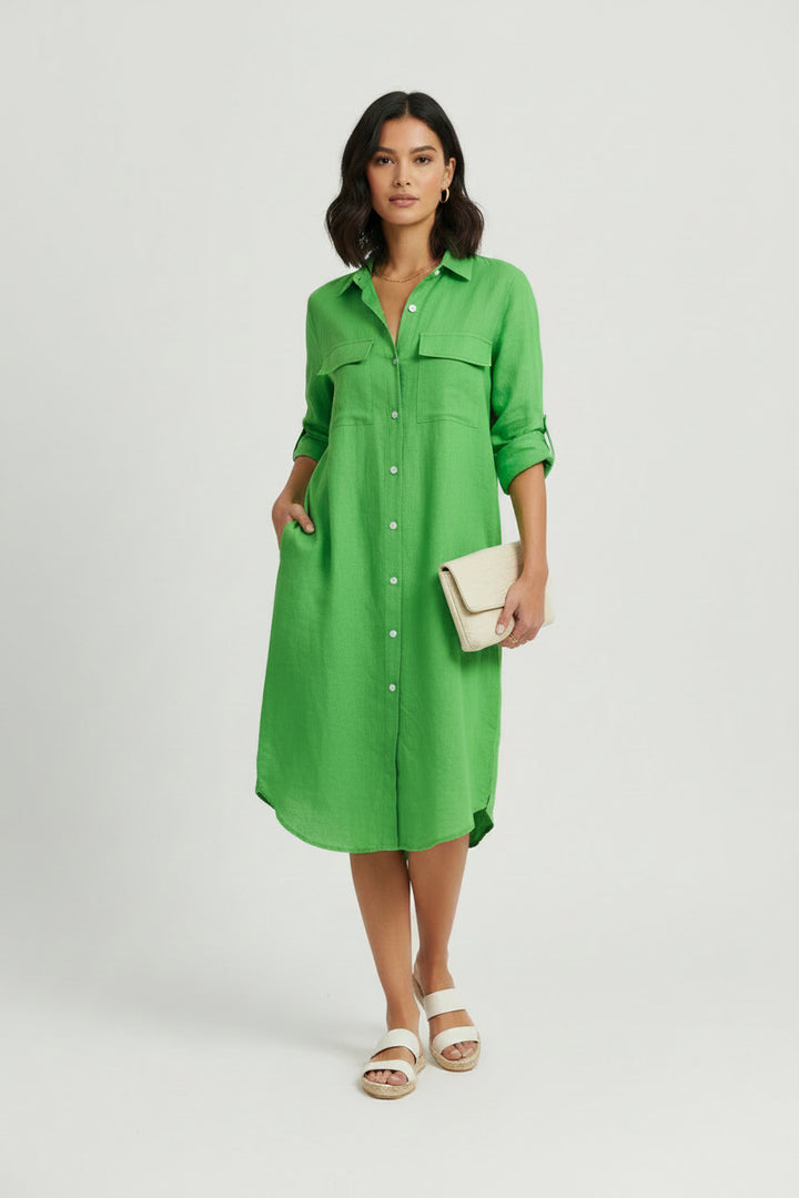 2 POCKET BUTTON DRESS