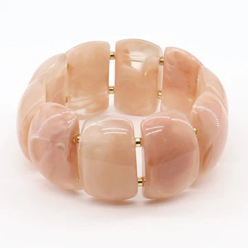 Resin Marbled 1" Wide Stretch Bracelet