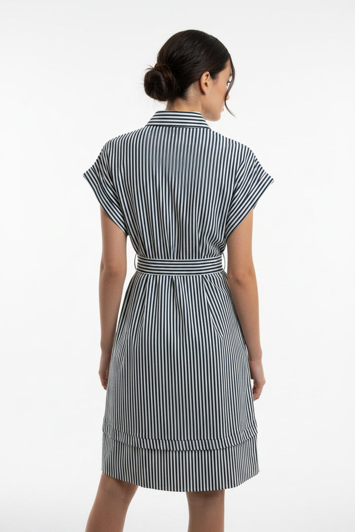 BUTTON UP WITH BELT MINI DRESS