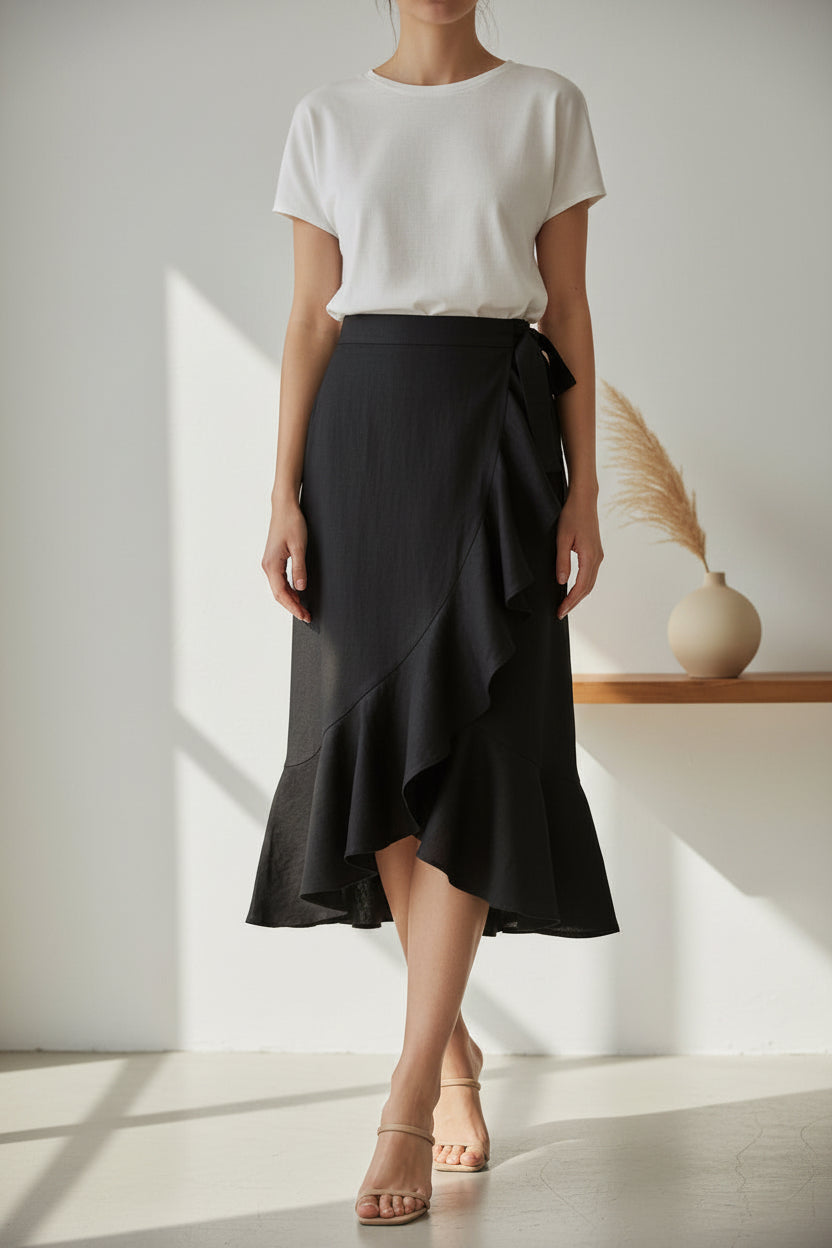 Ruffle Wrap Skirt
