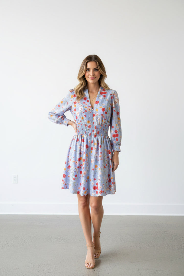 LONG SLEEVE ZIPPER DRESS