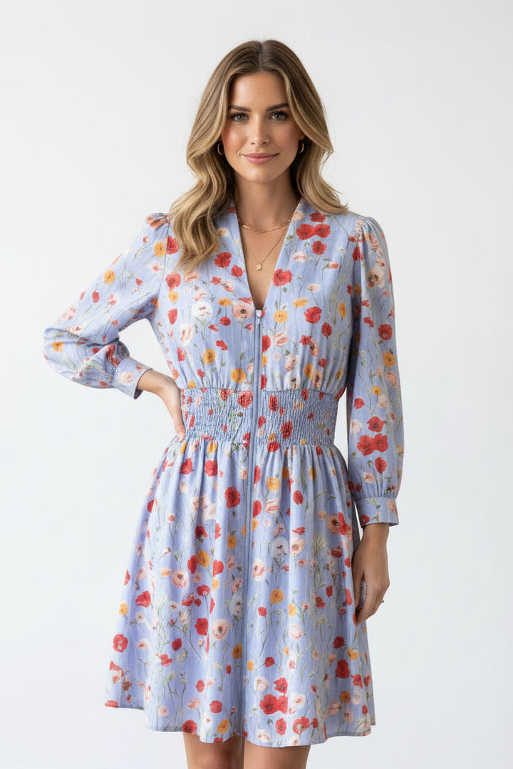 LONG SLEEVE ZIPPER DRESS