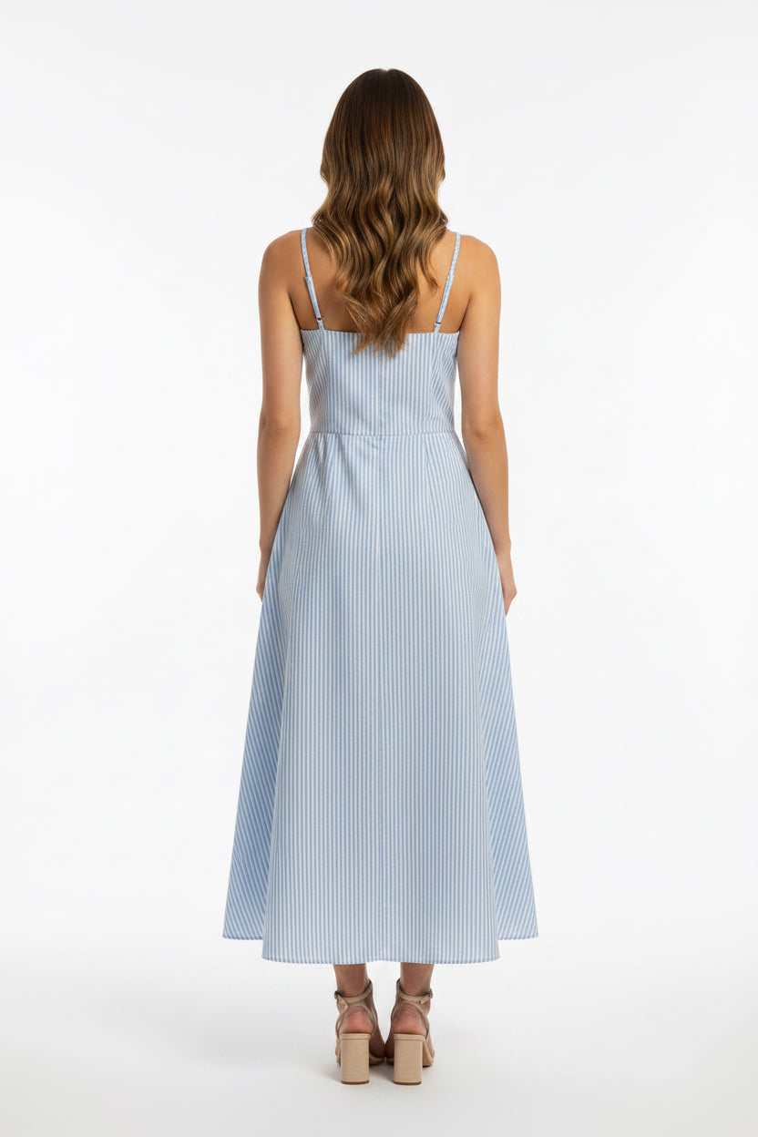 THIN STRAP STRIPE DRESS