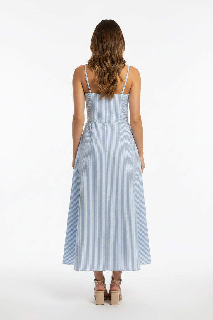 THIN STRAP STRIPE DRESS