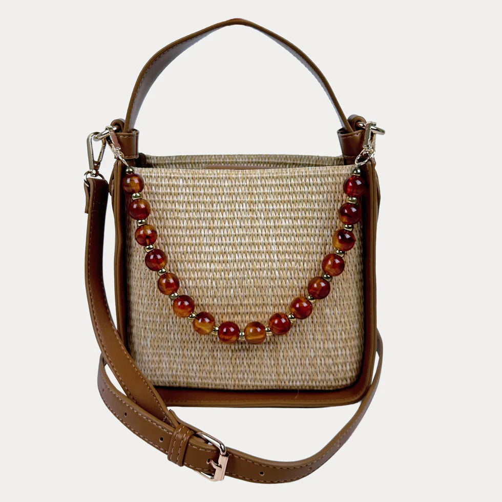 CARLY RAFFIA CROSSBODY HANDBAG