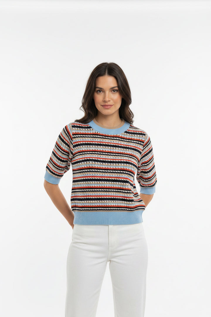HORIZONTAL STRIPE KNIT TOP