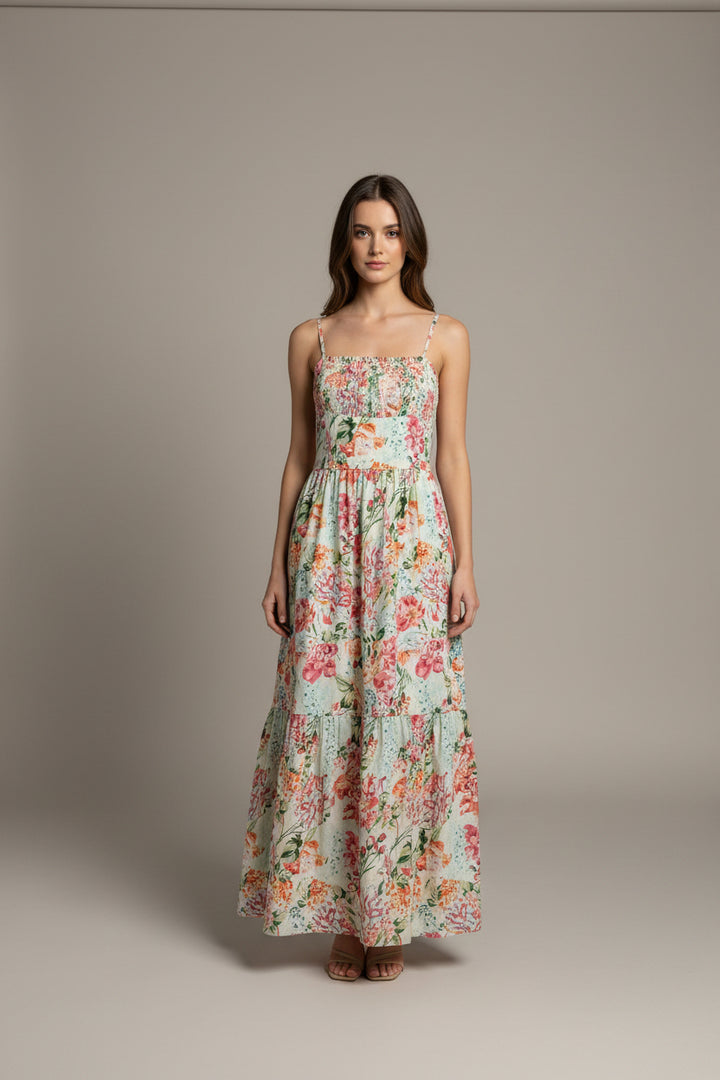 FLORAL PATTERN MAXI DRESS