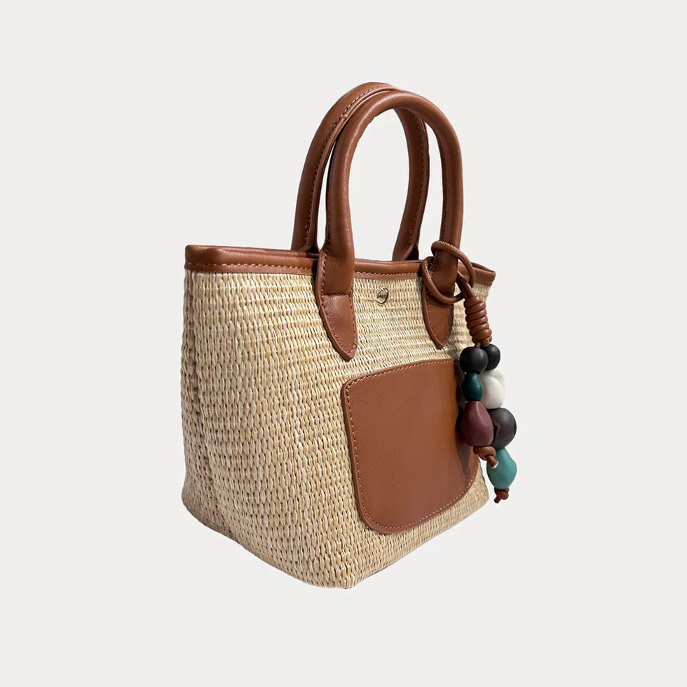 CAREY RAFFIA TOTE