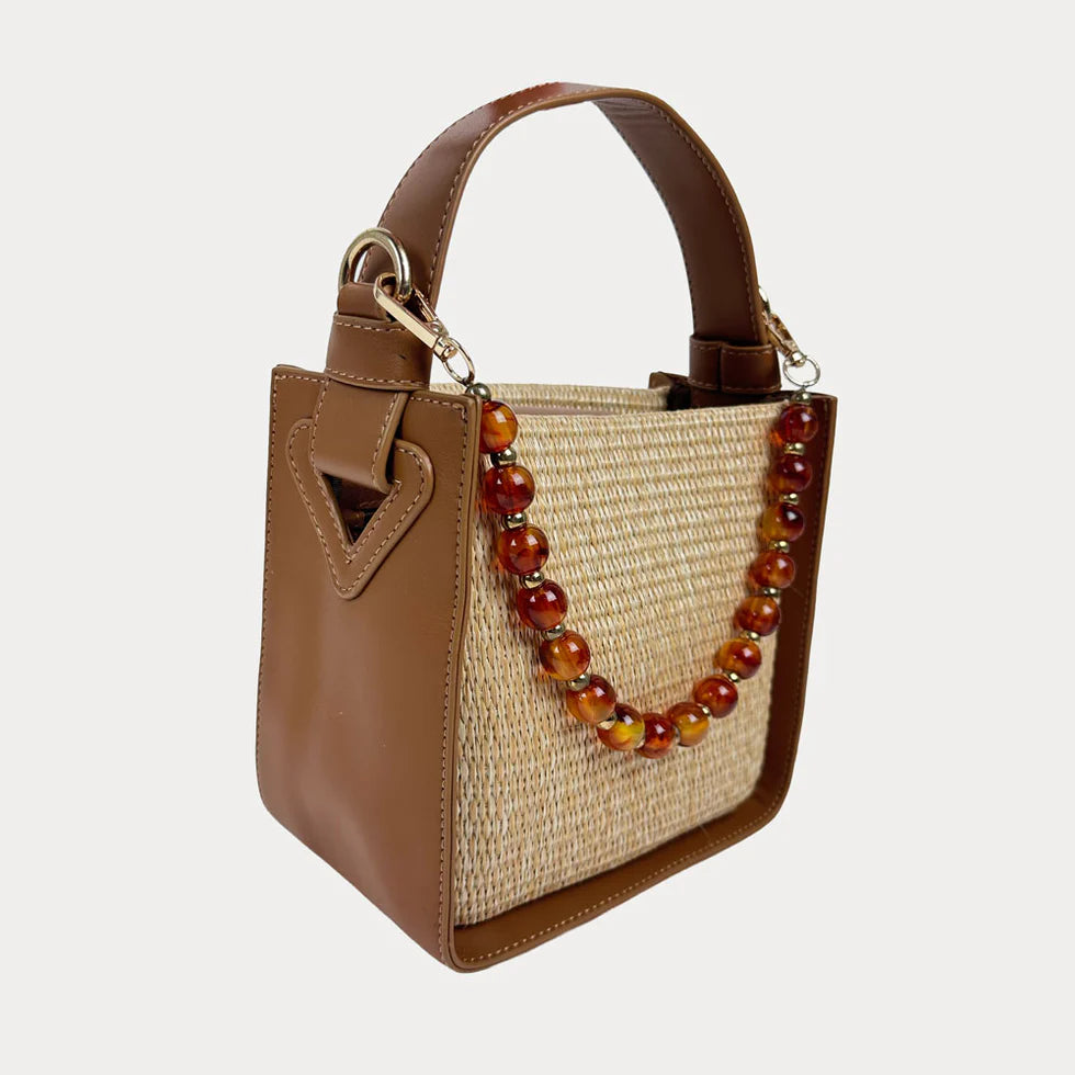 CARLY RAFFIA CROSSBODY HANDBAG