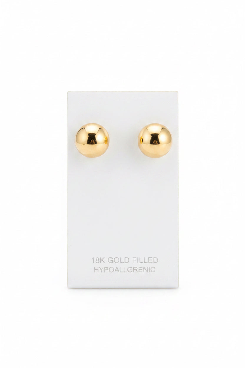 18K GOLD FILLED LARGE BALL STUDS
