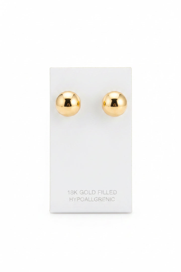 18K GOLD FILLED LARGE BALL STUDS