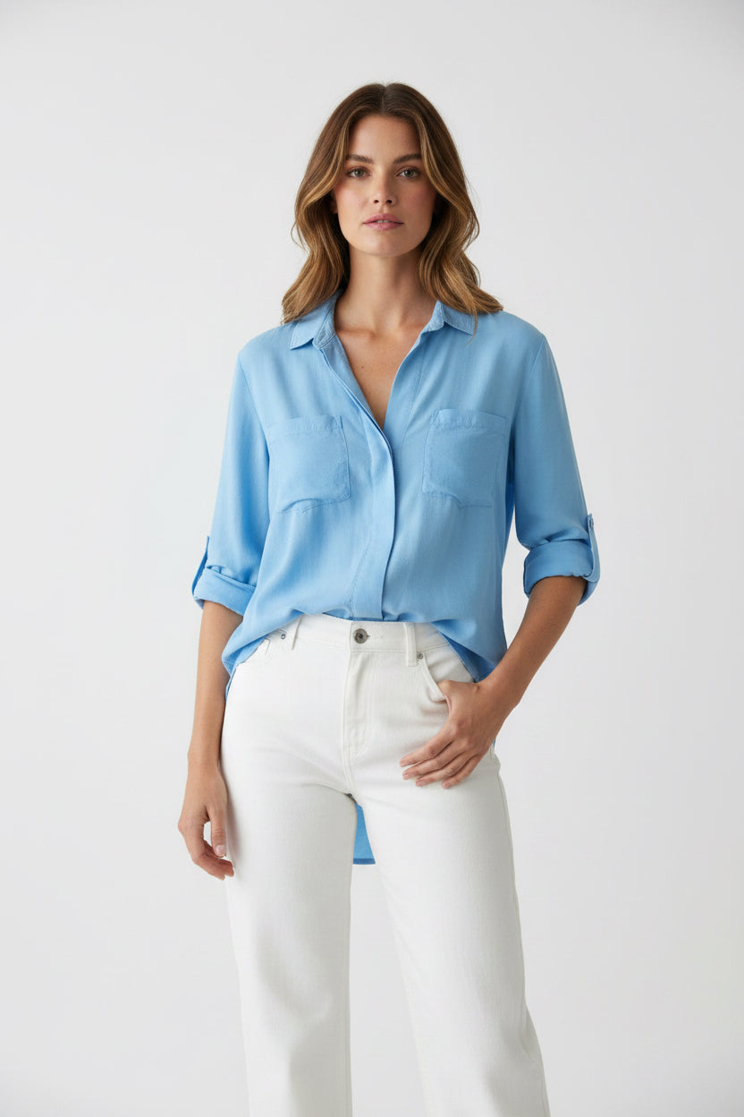 Split Back Button Down
