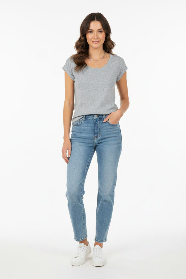 SCOOP NECK CAP SLEEVE MODAL TOP