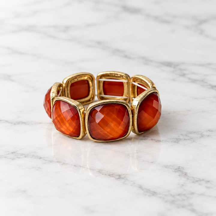 BOLD FACED STONE STRETCH BRACELET