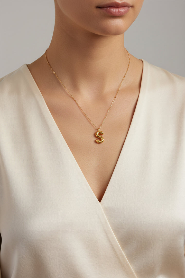 Bubble Initial Necklace