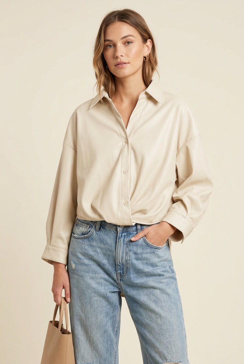 FAUX LEATHER SHIRT