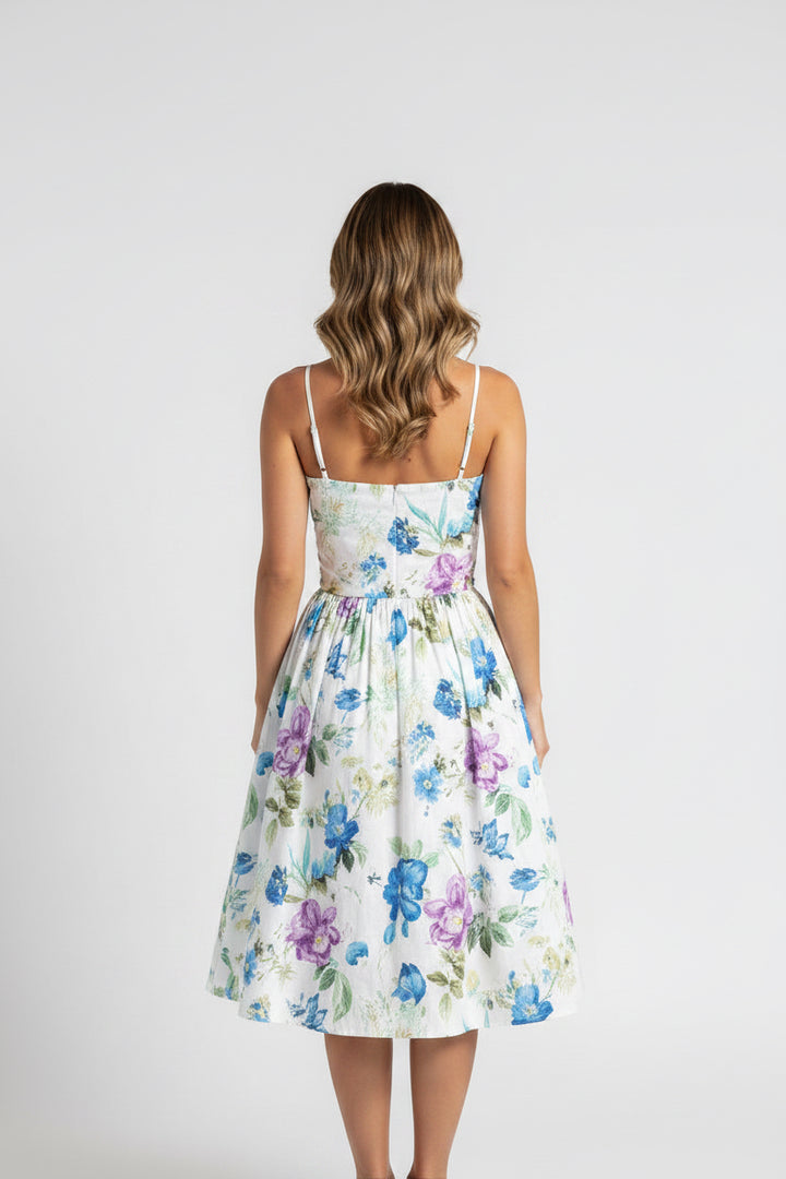 Eyelet Dress with Floral Pattern