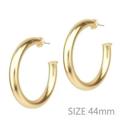 Shiny 1.75" Stud Hoop Earring