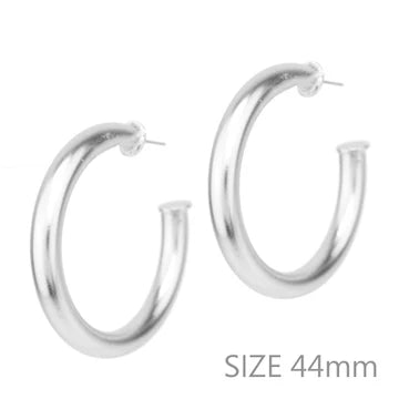 Shiny 1.75" Stud Hoop Earring