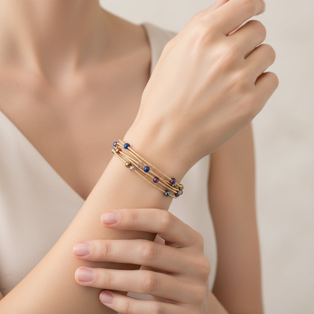 MULTI STRAND STRETCH BRACELETS (SET OF 6)