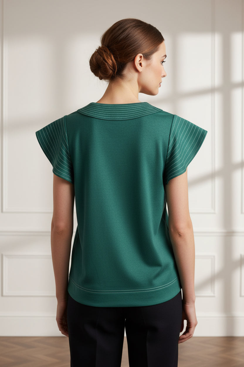 SUEDE STITCH TOP